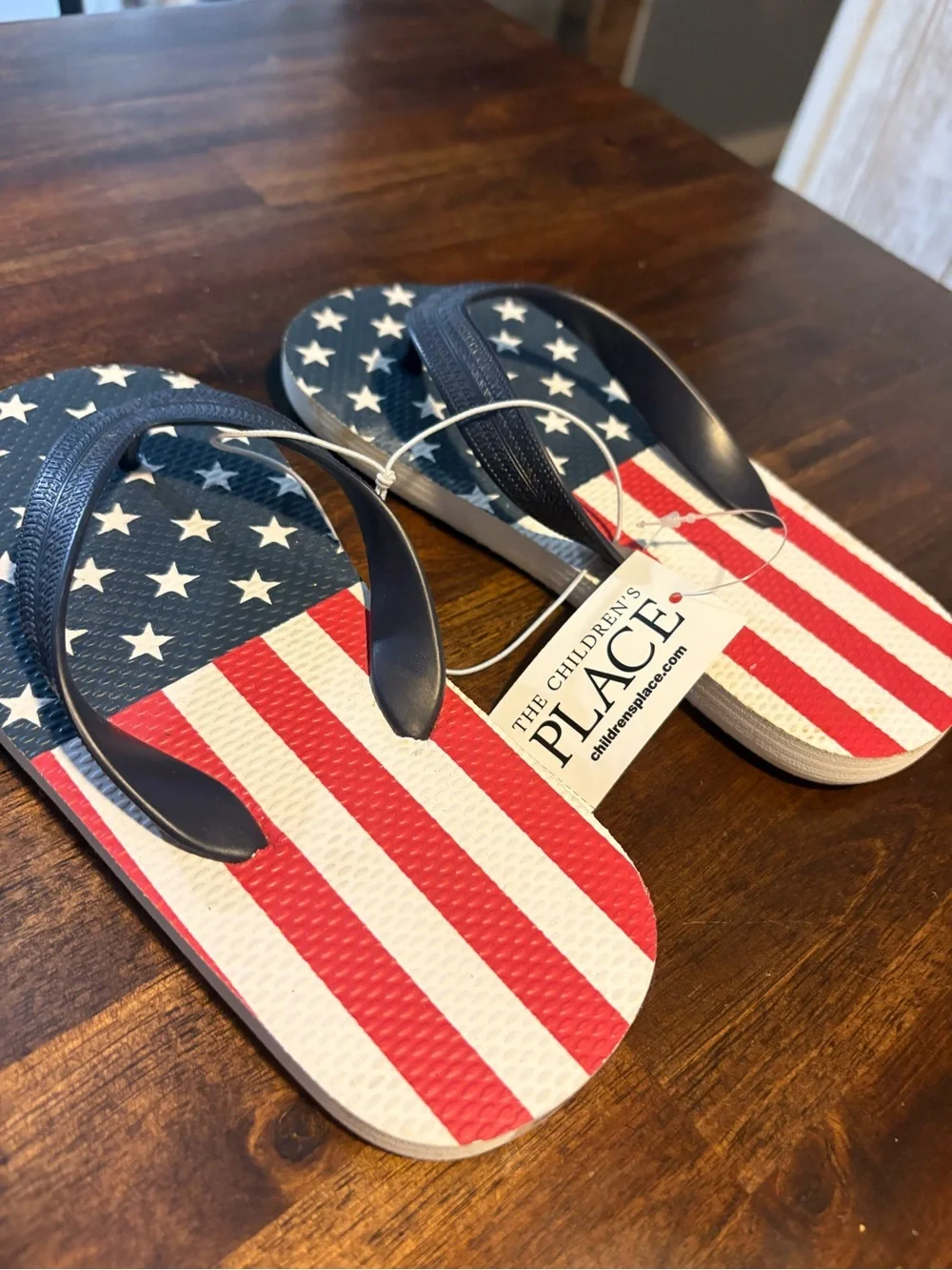 The Children's Place Patriotic Star & Stripe Flip-Flops - Navy, Red, White